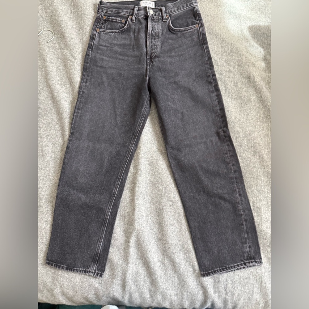 Agolde women’s Dark Gray Straight Jeans